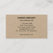 Instructeur de Yoga de tournesol Kraft Carte de vi (Dos)