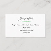 Instructeur de Yoga et Carte de visite Poses (Dos)