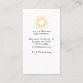 Instructeur de Yoga Lotus Pose Carte de visite (Dos)