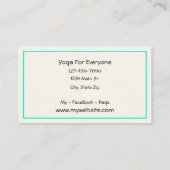 Instructeur YOGA Carte de visite assez personnalis (Dos)