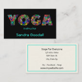 Instructeur YOGA Carte de visite assez personnalis (Devant / Derrière)