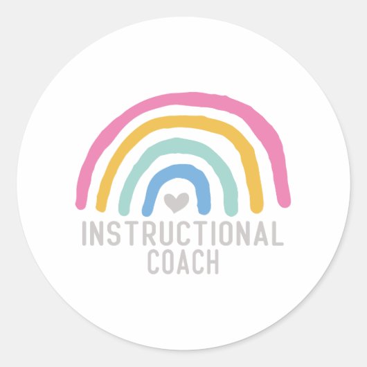 Instructiecoach: Regenboog van het leren Ronde Sticker (Voorkant)