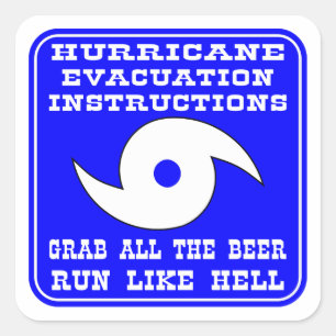 Instructieplan voor orkaanevacuatie vierkante sticker