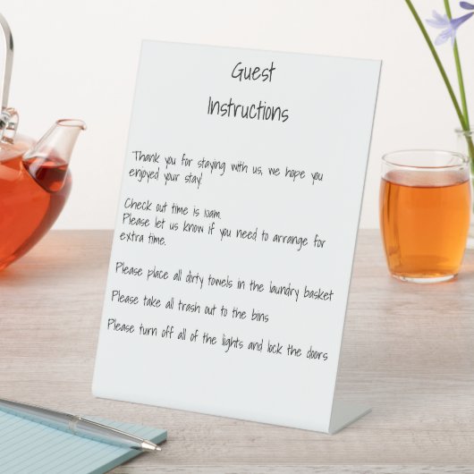 Instructies Informatie Guest House Rental Reclamebord Met Voetstuk (Insitu)