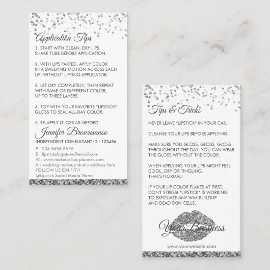 Instructies lippen Toepassing uiteinden tricks mak Visitekaartje (Voorkant / Achterkant)