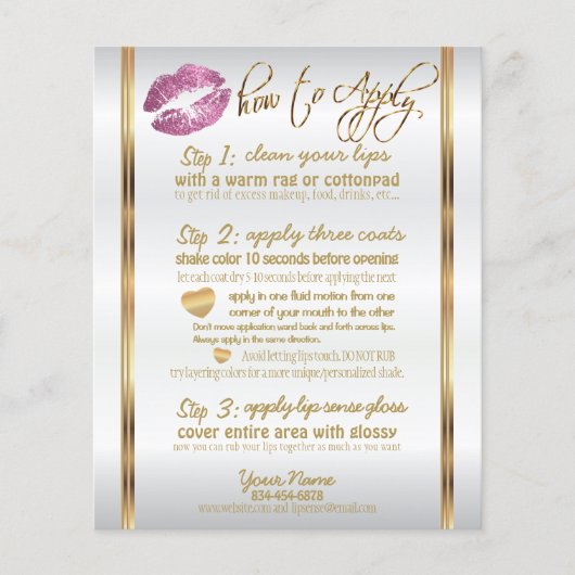 Instructies - Roze glazen lip Flyer (Voorkant)