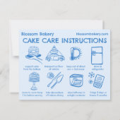 Instructies voor cakeverzorgingskaart Bakkerij Bru Bedankkaart (Achterkant)