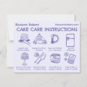 Instructies voor cakeverzorgingskaart Bakkerij Huw Bedankkaart (Achterkant)