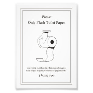Instructies voor het weggooien van alleen toiletpa foto afdruk