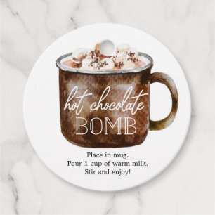 Instructies voor Hot Chocolate Bomb Favor Tag Bedankjes Labels