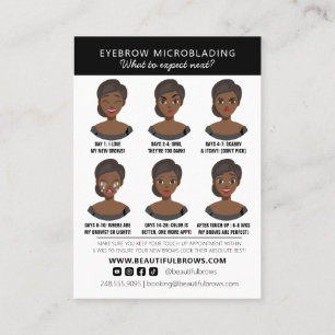 Instructies voor microblading in de nazorg en beno visitekaartje
