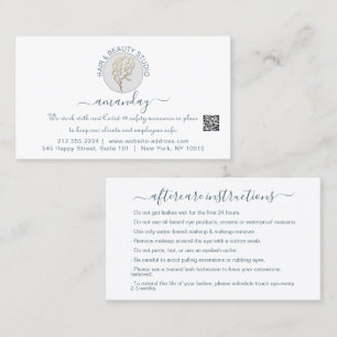 Instructies voor nabehandeling Lash White Logo QR Visitekaartje
