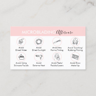 Instructies voor nazorg bij microblading genezing visitekaartje