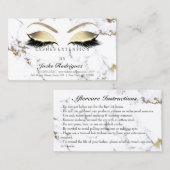 Instructies voor nazorg Lashes Marble Golden Eyes Visitekaartje (Voorkant / Achterkant)