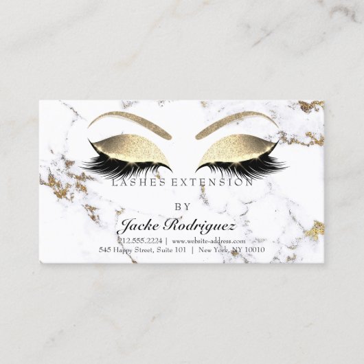 Instructies voor nazorg Lashes Marble Golden Eyes Visitekaartje (Voorkant)