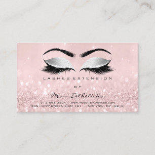 Instructies voor nazorg Lashes Roze Glitter Grey Visitekaartje