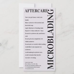 Instructies voor nazorg na microblading Licht Lave Bedankkaart