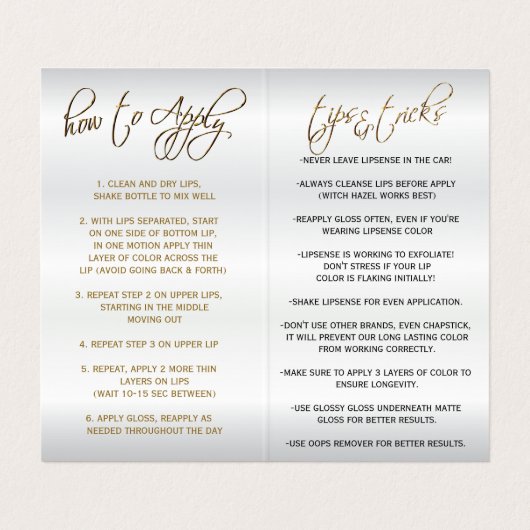 Instructies voor rode en gouden hulp visitekaartjes (Binnenkant ongevouwen)