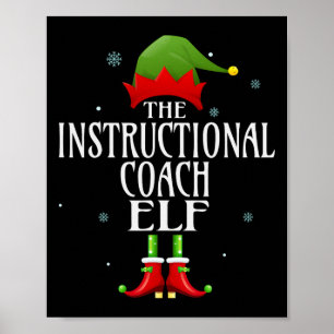 Instructionele coach Elf Xmas Matching Family Grou Poster