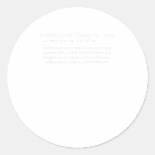 Instructionele Ontwerper Gedefinieerd Ronde Sticker