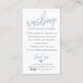 Instructions de lavage moderne Carte de visite (Devant)