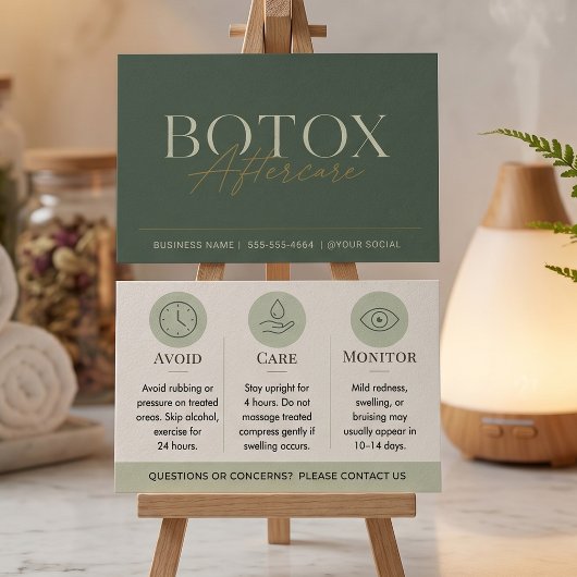 Instructions de post-traitement Botox Green Minima