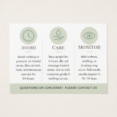 Instructions de post-traitement Botox Green Minima (Dos)
