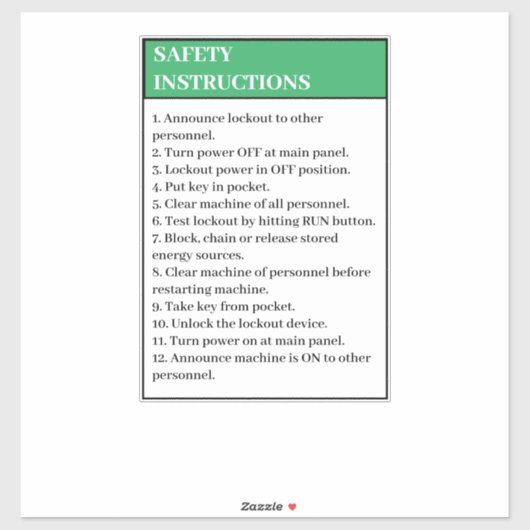 Instructions de sécurité Suggestions de Étiquette  (Feuille)