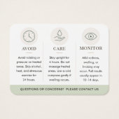 Instructions de suivi minimales Botox Vert Sauge (Dos)