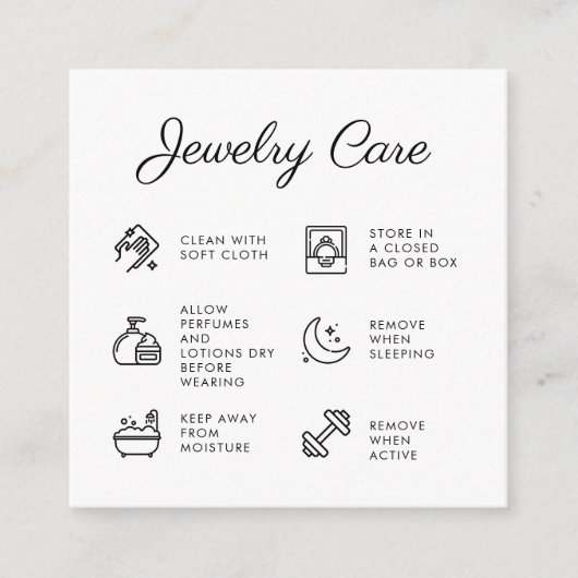 Instructions pour la bijouterie Carte de remerciem (Devant)