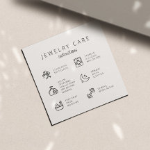 Instructions pour la bijouterie Carte de remerciem
