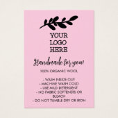Instructions pour le lavage à la main rose Logo de (Devant)