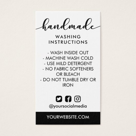 Instructions pour le lavage artisanal noir Médias  (Devant)