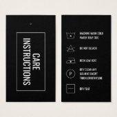 Instructions pour le nettoyage Carte d'étiquette H (Devant & derrière)