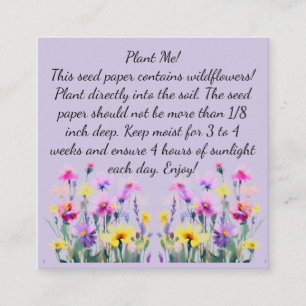 Instructions sur le papier semence sur le Carte de