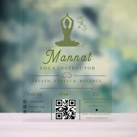Instructrice de Yoga Esthétique Carte de Visite en (Neutre)