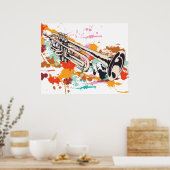 instrument de musique de trompette affiche imprimé (Cuisine)