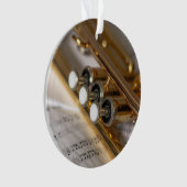 Instrument en laiton de trompette et de feuille de (devant)