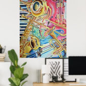 Instrumentale afdruk poster (Thuiskantoor)