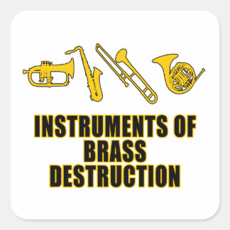 Instrumenten van Messing Vernietiging Vierkante Sticker