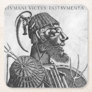 Instrumenten voor menselijke redding, Arcimboldo Vierkante Kartonnen Onderzetter