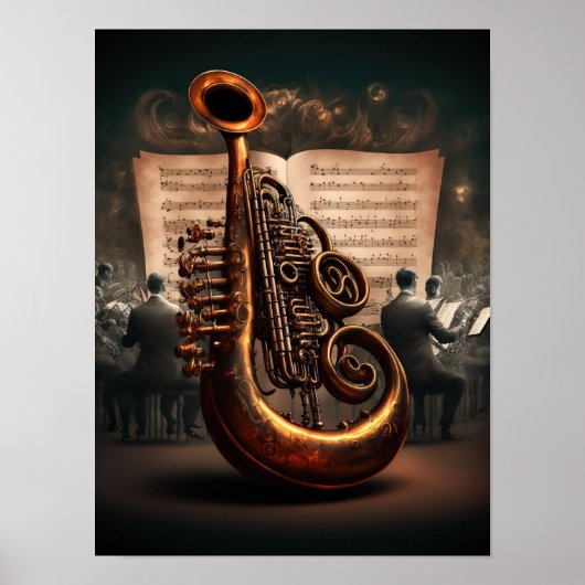 Instrumento musical de bronce poster (Voorkant)