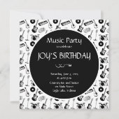 Instruments de musique Invitation d'anniversaire (Devant)