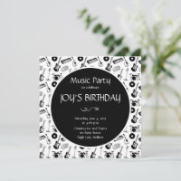 Instruments de musique Invitation d'anniversaire