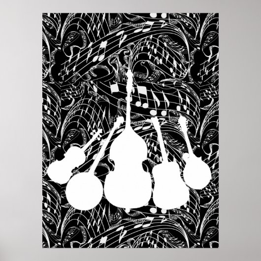 INSTRUMENTS DE MUSIQUE POSTER blanc (Devant)
