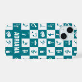 Instruments de musique turquoise et blanc personne (Verso Horizontal)