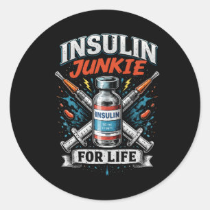 Insulineverslaafde voor het Leven Ronde Sticker