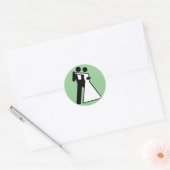 Int. voor Bride & Groom Ronde Sticker (Envelop)