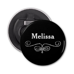 Integreer zwart en zilver button flesopener