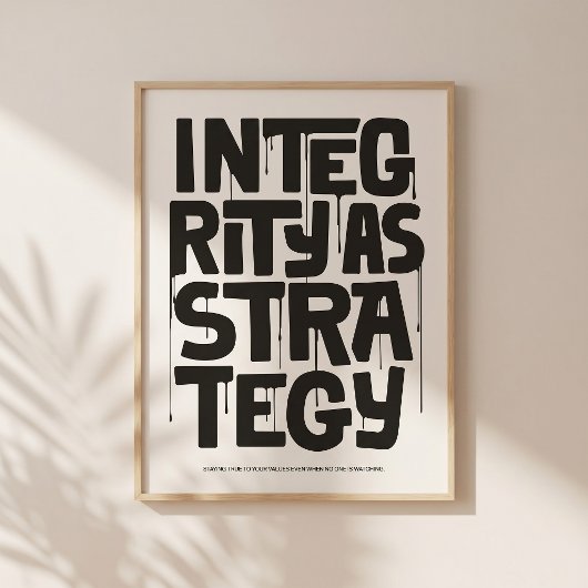 Intégrité comme stratégie - Impression de typograp